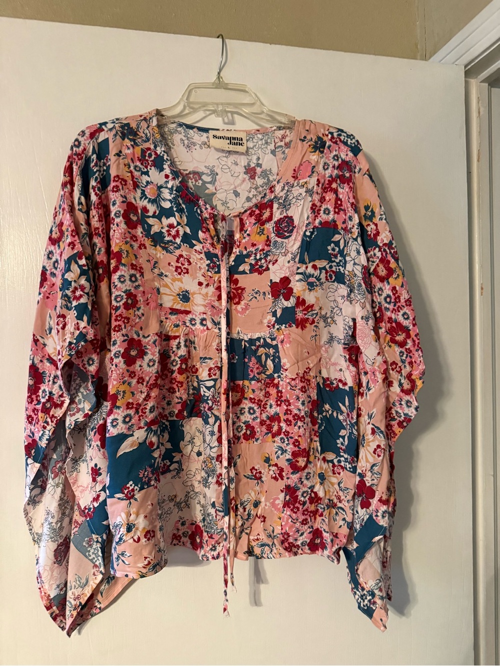Savanna Jane Pink & Teal Floral Patchwork Tunic